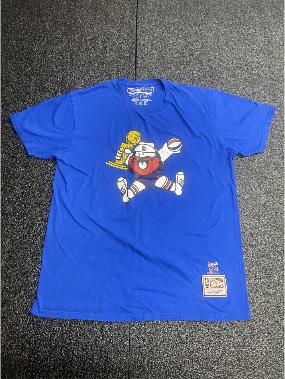 Mitchell & Ness NBA Denver Nuggets Mens L Maxie the Miner Logo HWC Blue T-Shirt